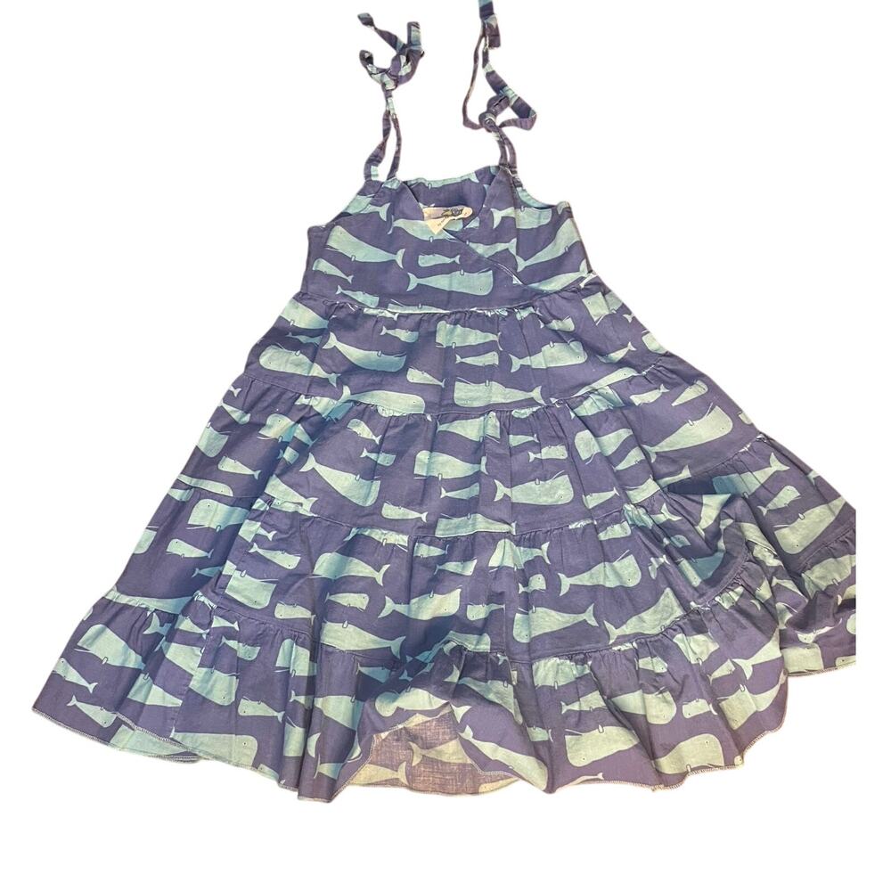 Corky's Kids‎ blue whale adjustable tie strap tiered dress SIZE 2T